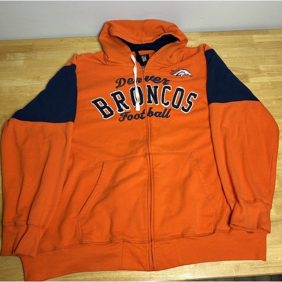 NFL Other - Denver Broncos G-III Mens 4XL Orange‎ Stitched NFL Football Full Zip Hoodie